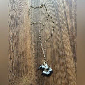 Flare Necklace With White and Black Beads